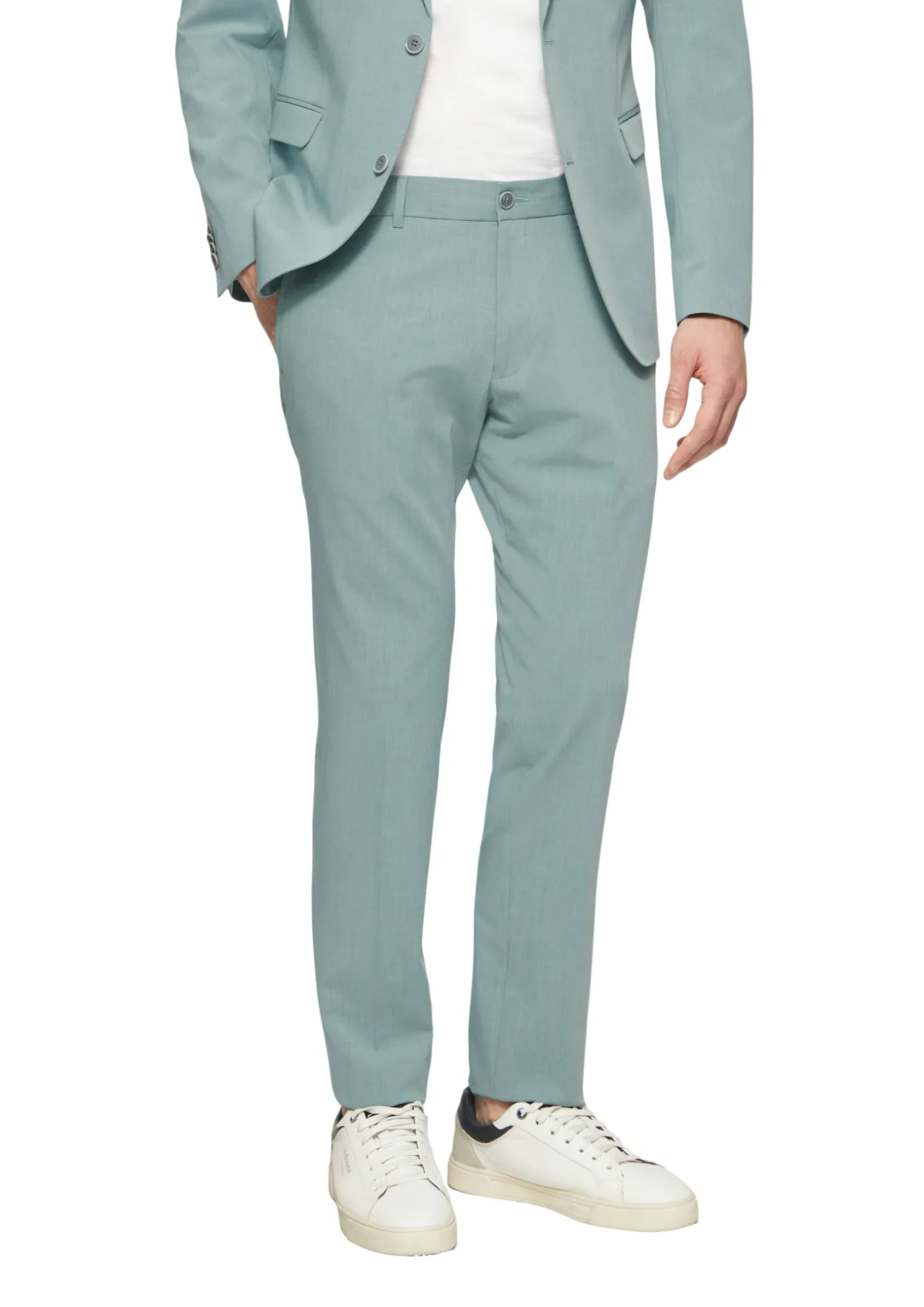 Anzughose aus meliertem Stretch-Twill