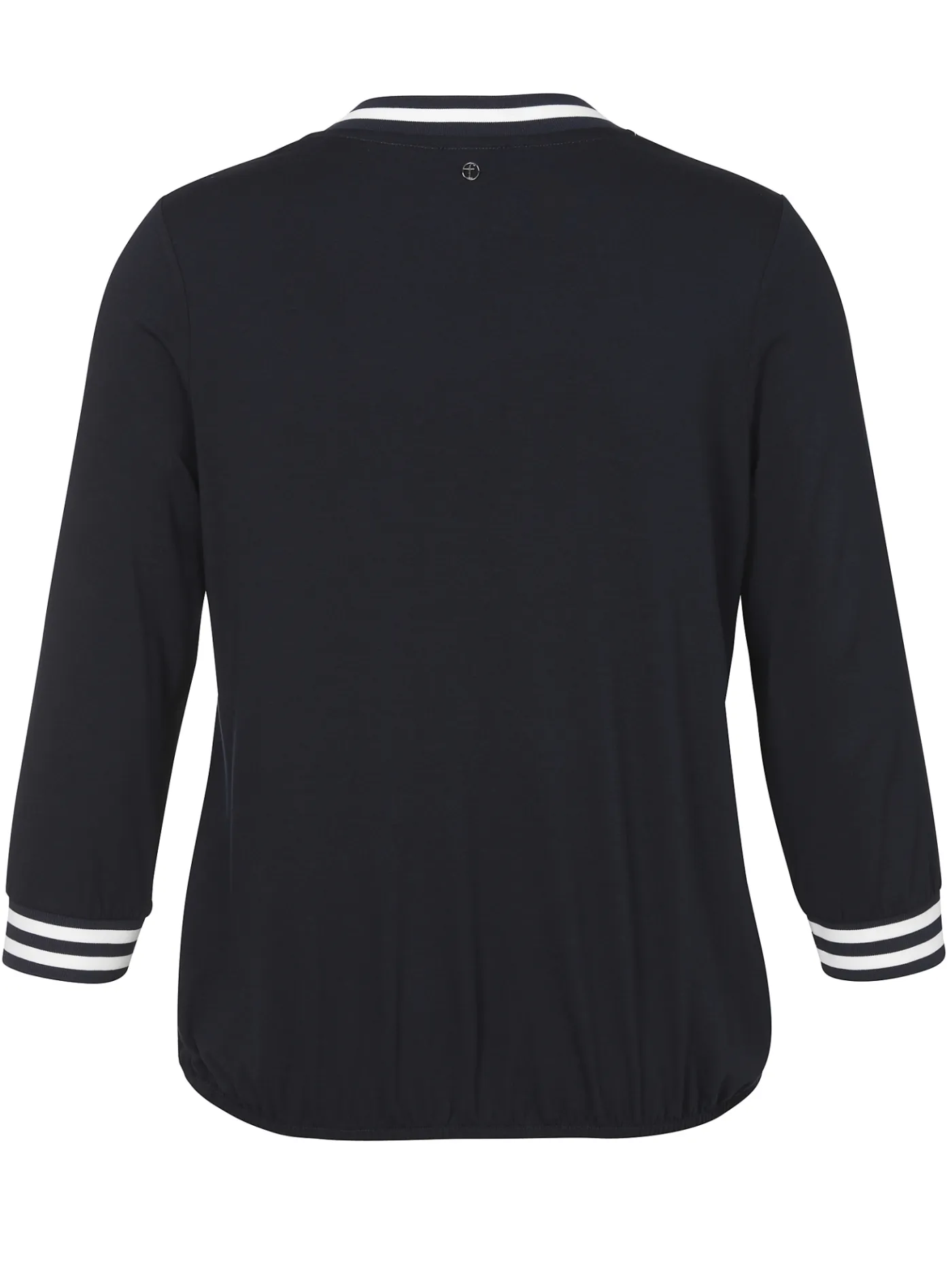 3/4-Arm Blusenshirt mit seidiger Front und Gummizugbund