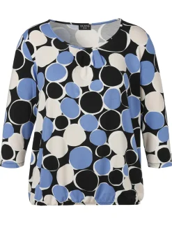 3/4-Arm Shirt mit Gummizugsaum