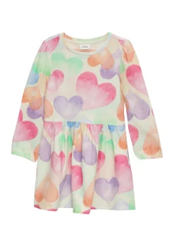 Ausgestelltes Kleid aus leichter Sweatware mit All-over-Print