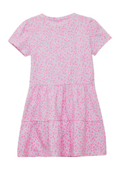 Ausgestelltes Stufenkleid mit Puffärmeln