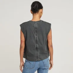 Back Zip Overdyed T-Shirt