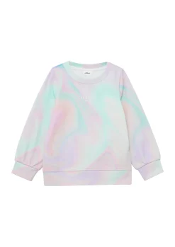 Baumwollmix-Sweatshirt mit Farbverlauf und Frontprint