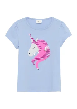 Baumwollshirt in A-Shape mit Wendepailletten