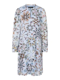 Bedrucktes Kleid aus Viskose-Crêpe