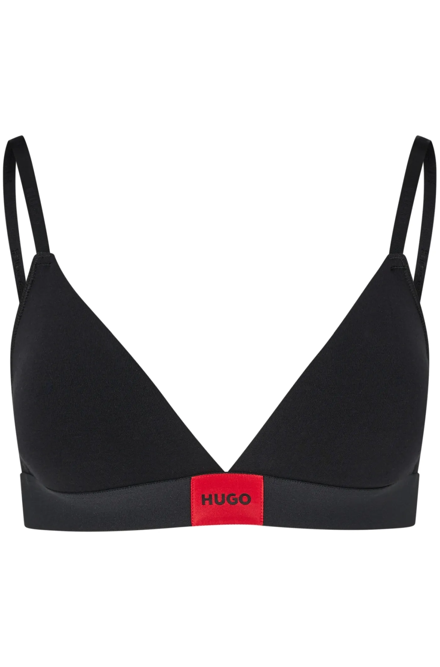 BH aus Stretch-Baumwolle mit rotem Logo-Label