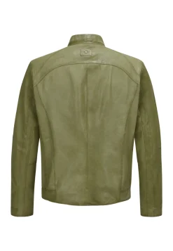Biker Blouson aus genarbtem Leder