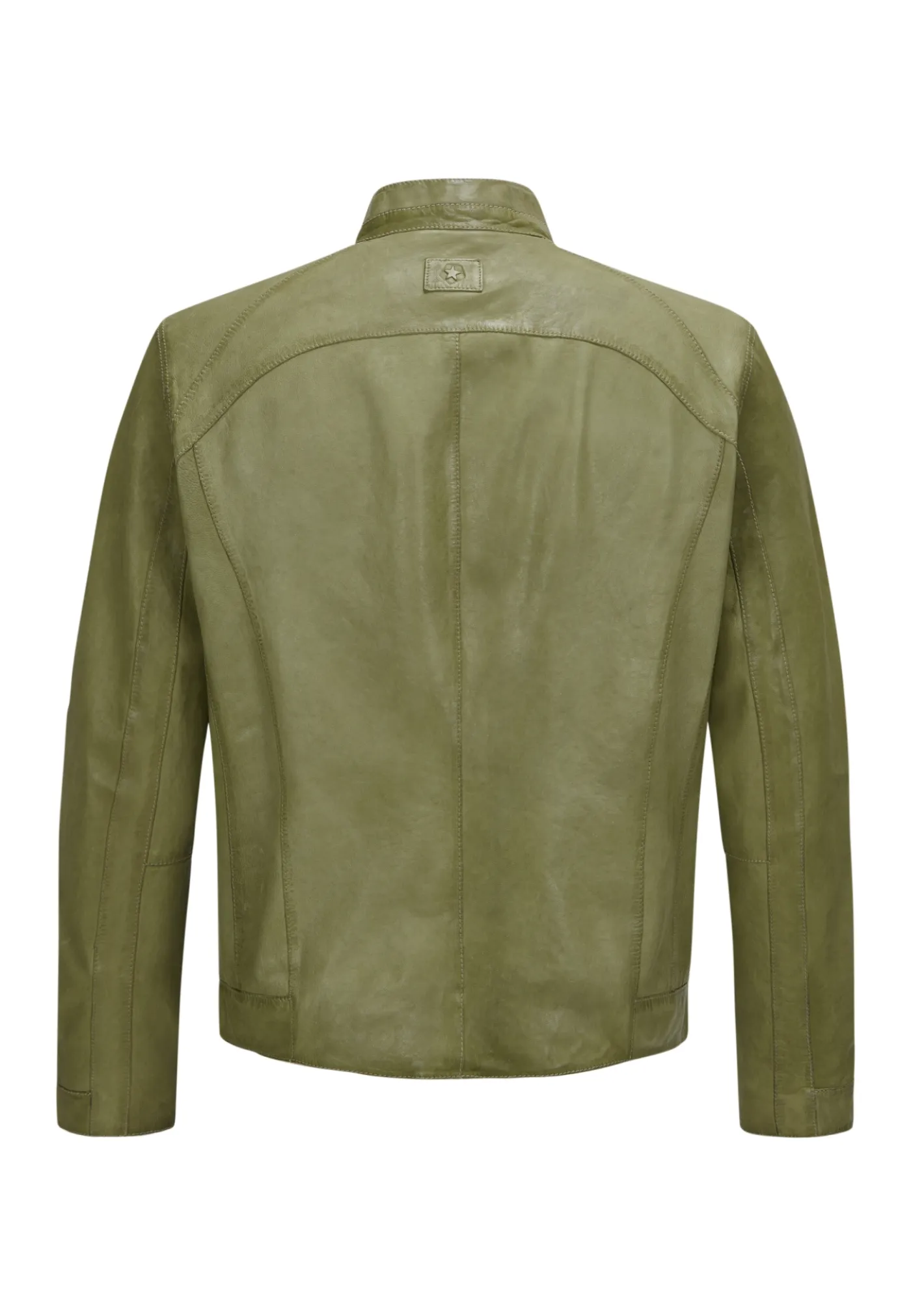 Biker Blouson aus genarbtem Leder