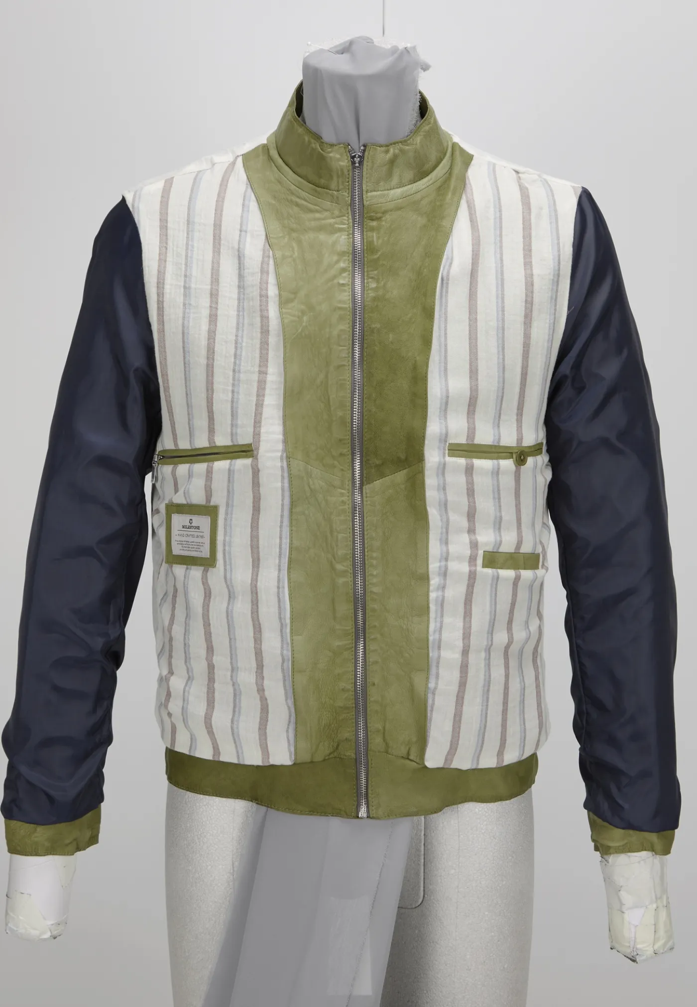 Biker Blouson aus genarbtem Leder