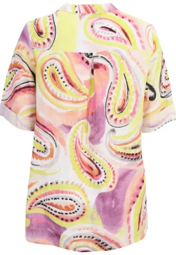 Bluse aus softem Leinen mit Paisley-Print