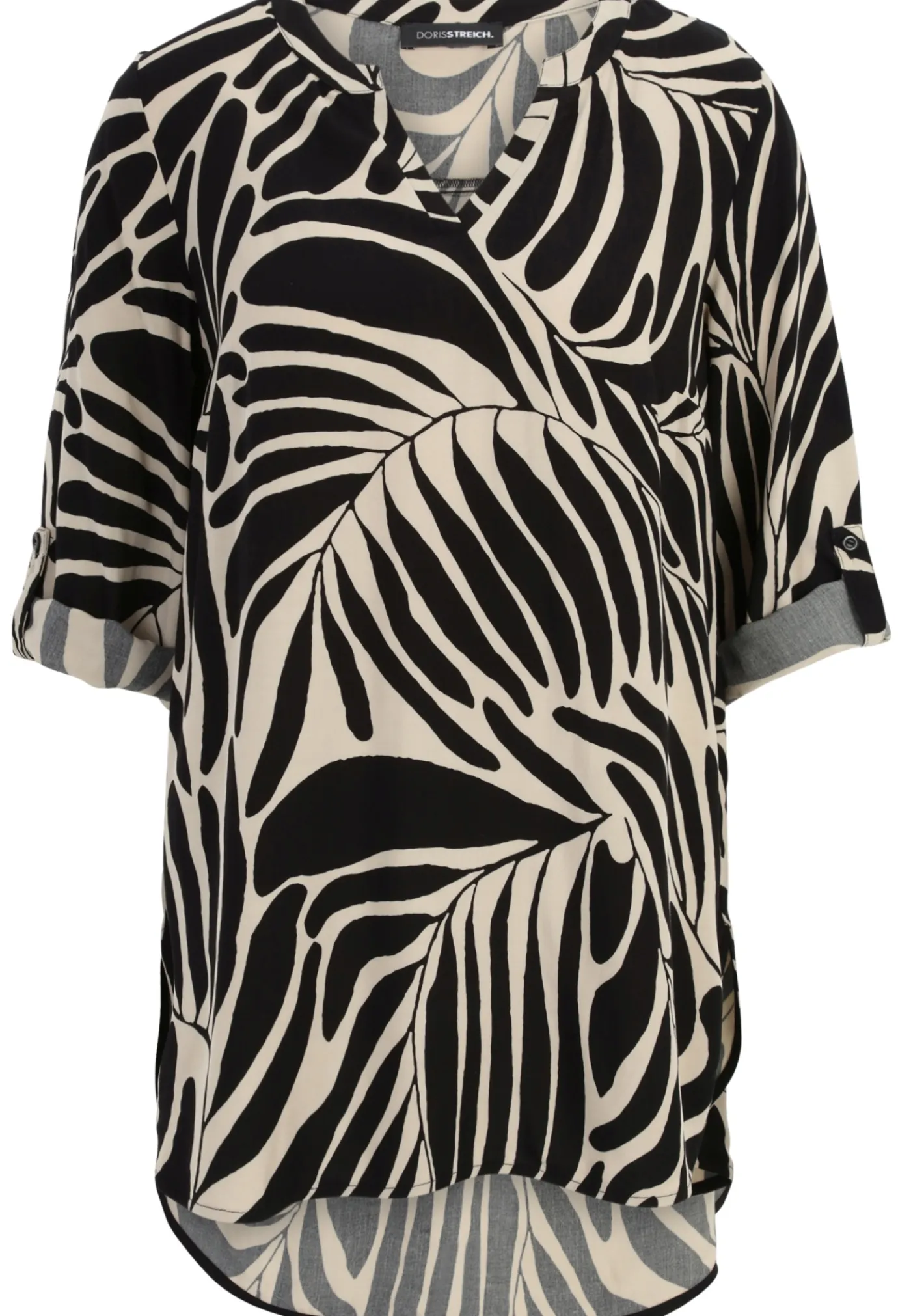 Bluse mit Blätter-Print