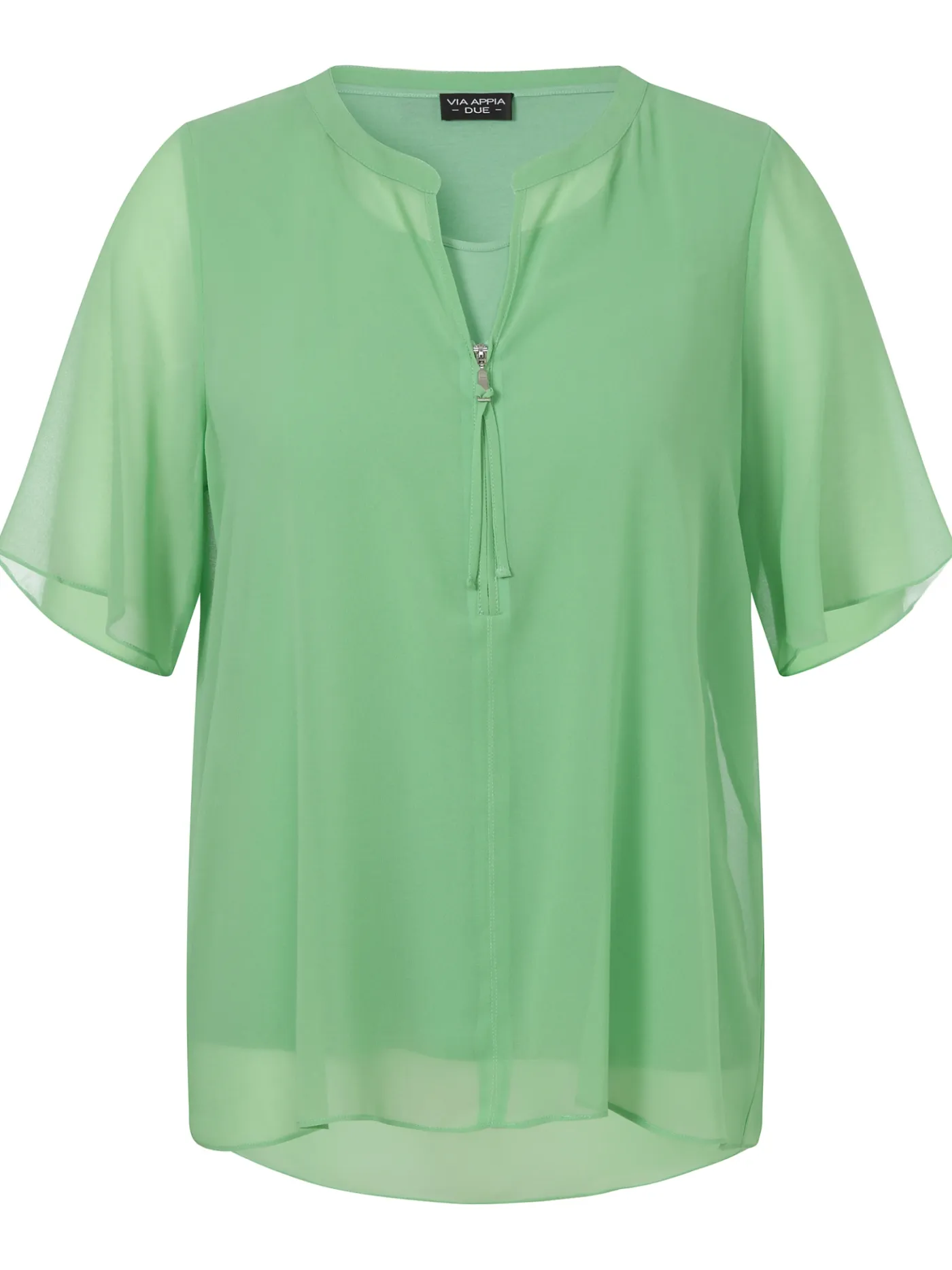 Bluse mit V-Ausschnitt und Zipper