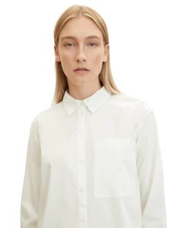 Bluse mit aufgesetzter Brusttasche