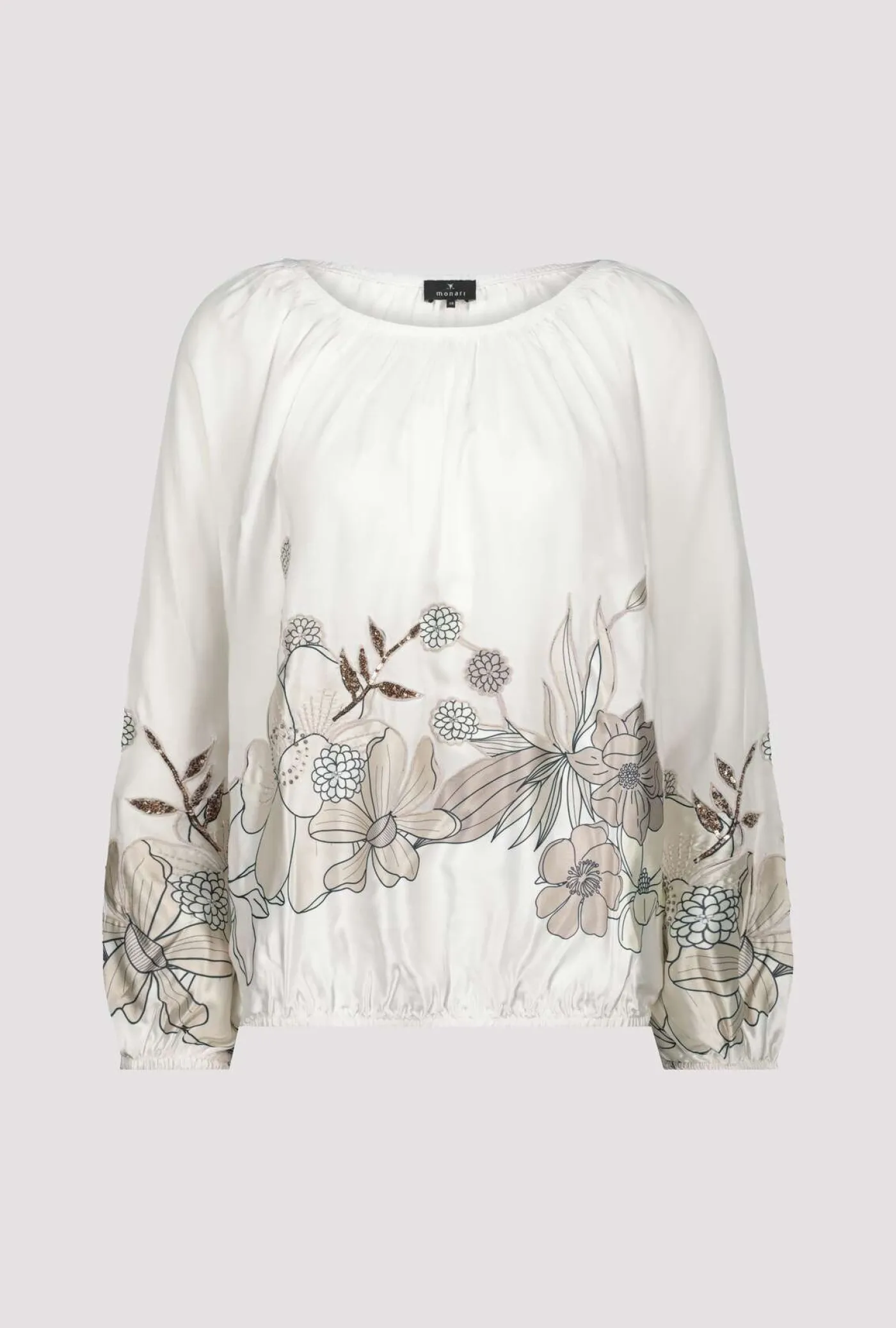 Bluse mit Blumen-Applikation