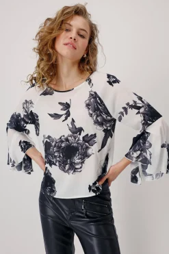 Bluse mit Volantärmeln