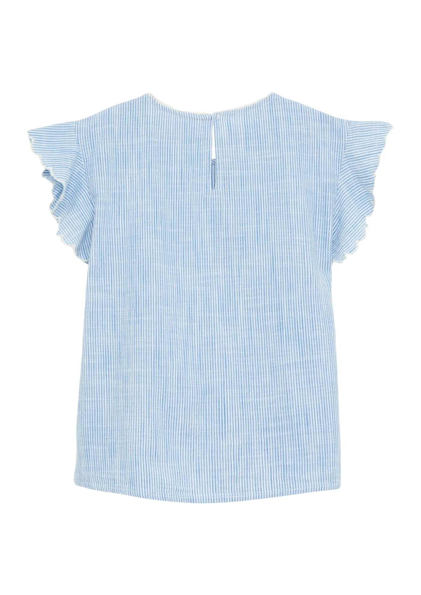 Blusenshirt aus Baumwolle mit Streifenmuster und Stickereien