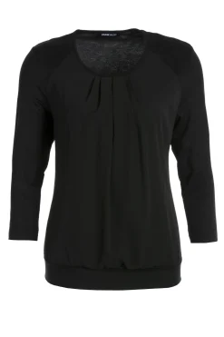 Blusenshirt mit unterlegtem Vorderteil
