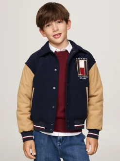 Bomberjacke aus Cord mit Logo hinten