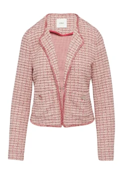 Bouclé-Jacke mit Fransen