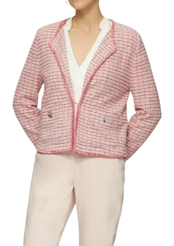 Bouclé-Jacke mit Fransen