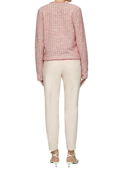 Bouclé-Jacke mit Fransen
