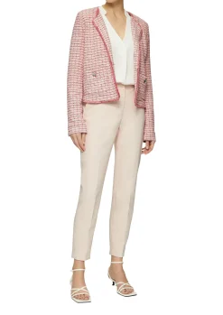 Bouclé-Jacke mit Fransen