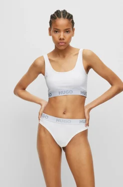 BRALETTE AUS STRETCH-BAUMWOLLE MIT LOGO-BAND SPORTY