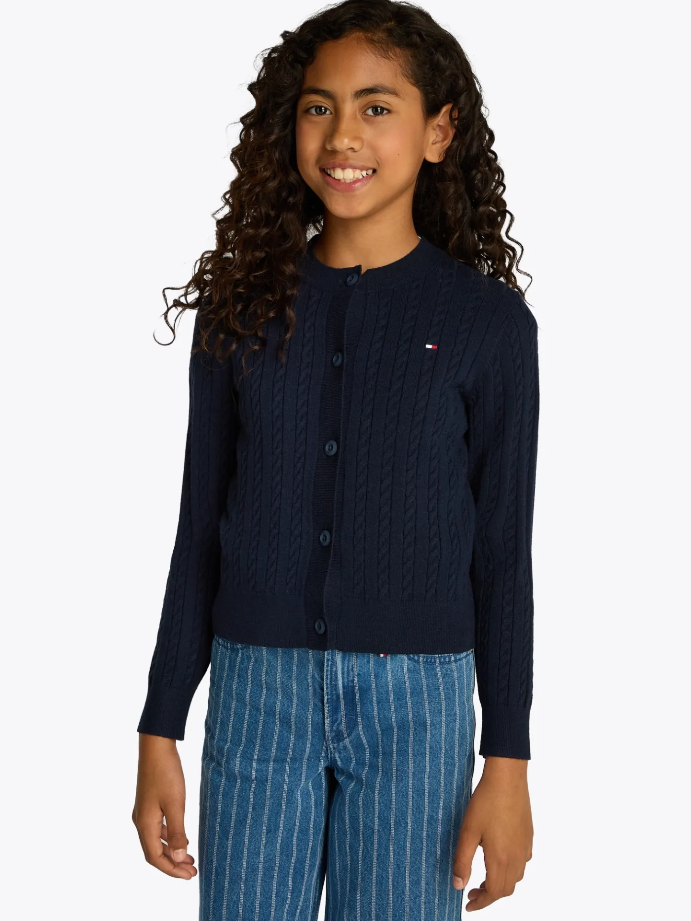 Cardigan mit Mini-Zopfmuster