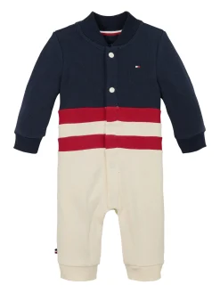 Color Block-Strampler mit Baseball-Kragen