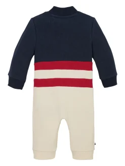 Color Block-Strampler mit Baseball-Kragen