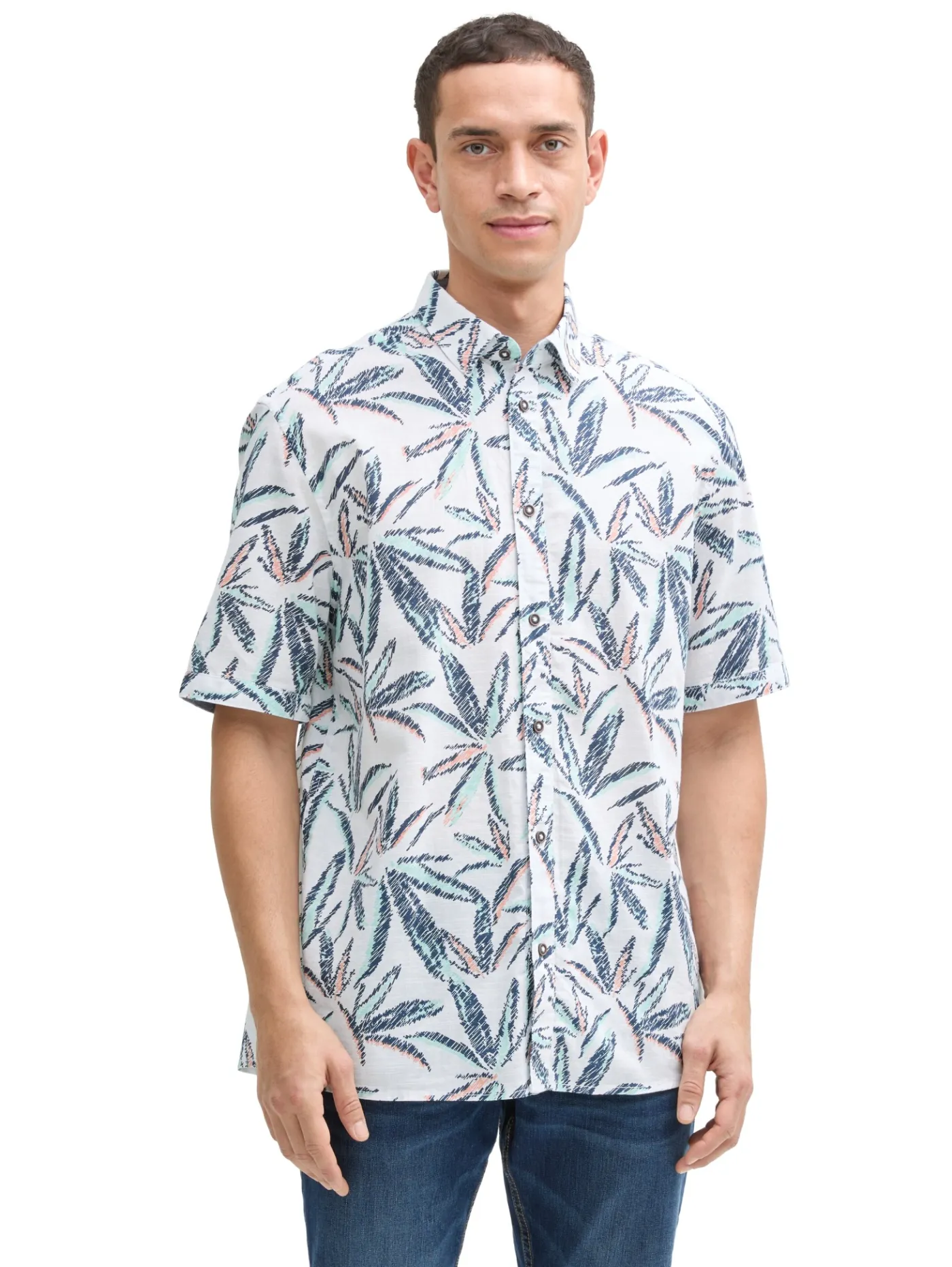Comfort Fit Hemd mit Palmen-Print