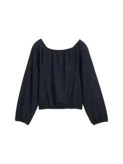 Cropped Bluse mit Struktur