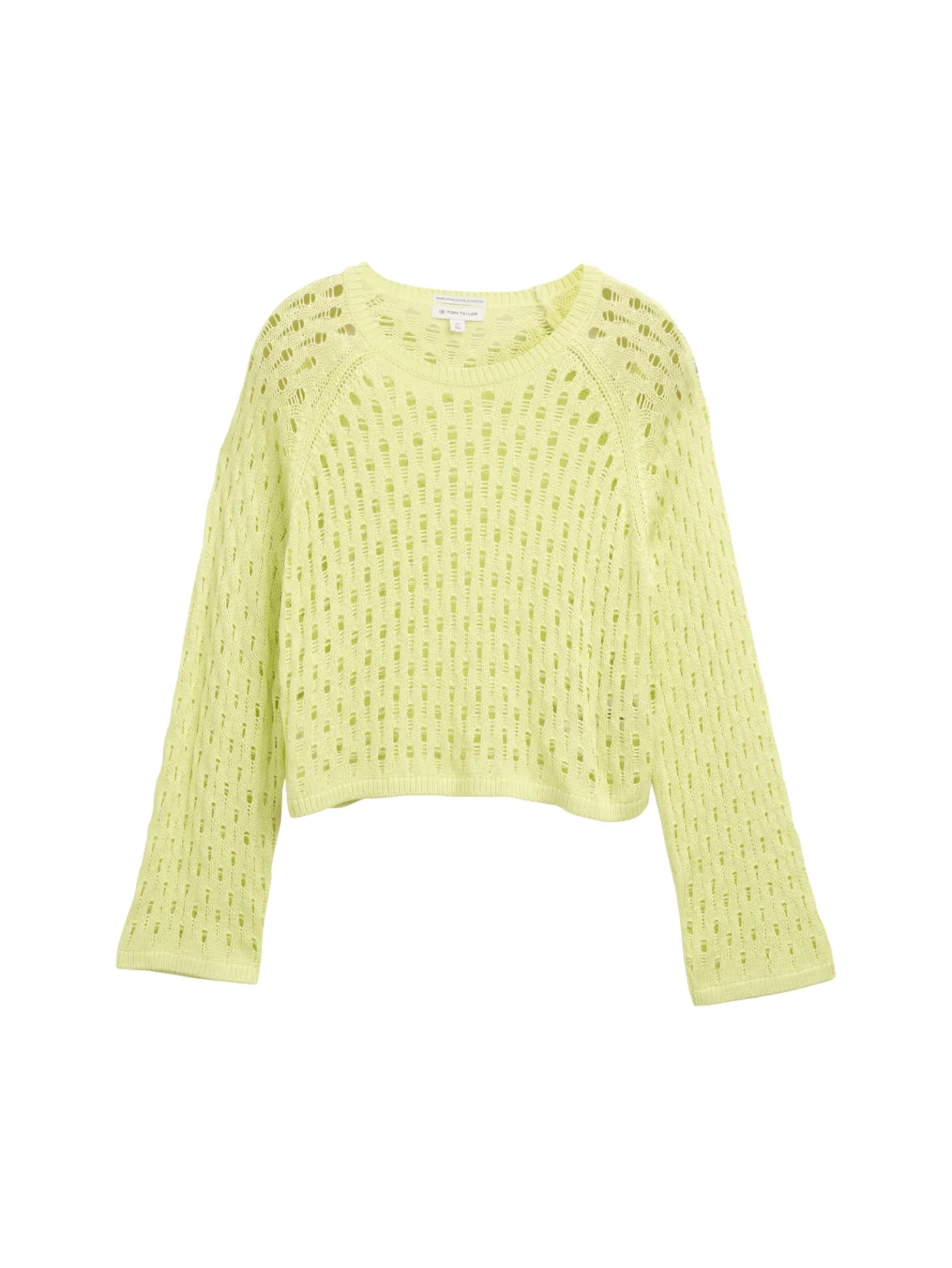 Cropped Strickpullover mit Lochmuster