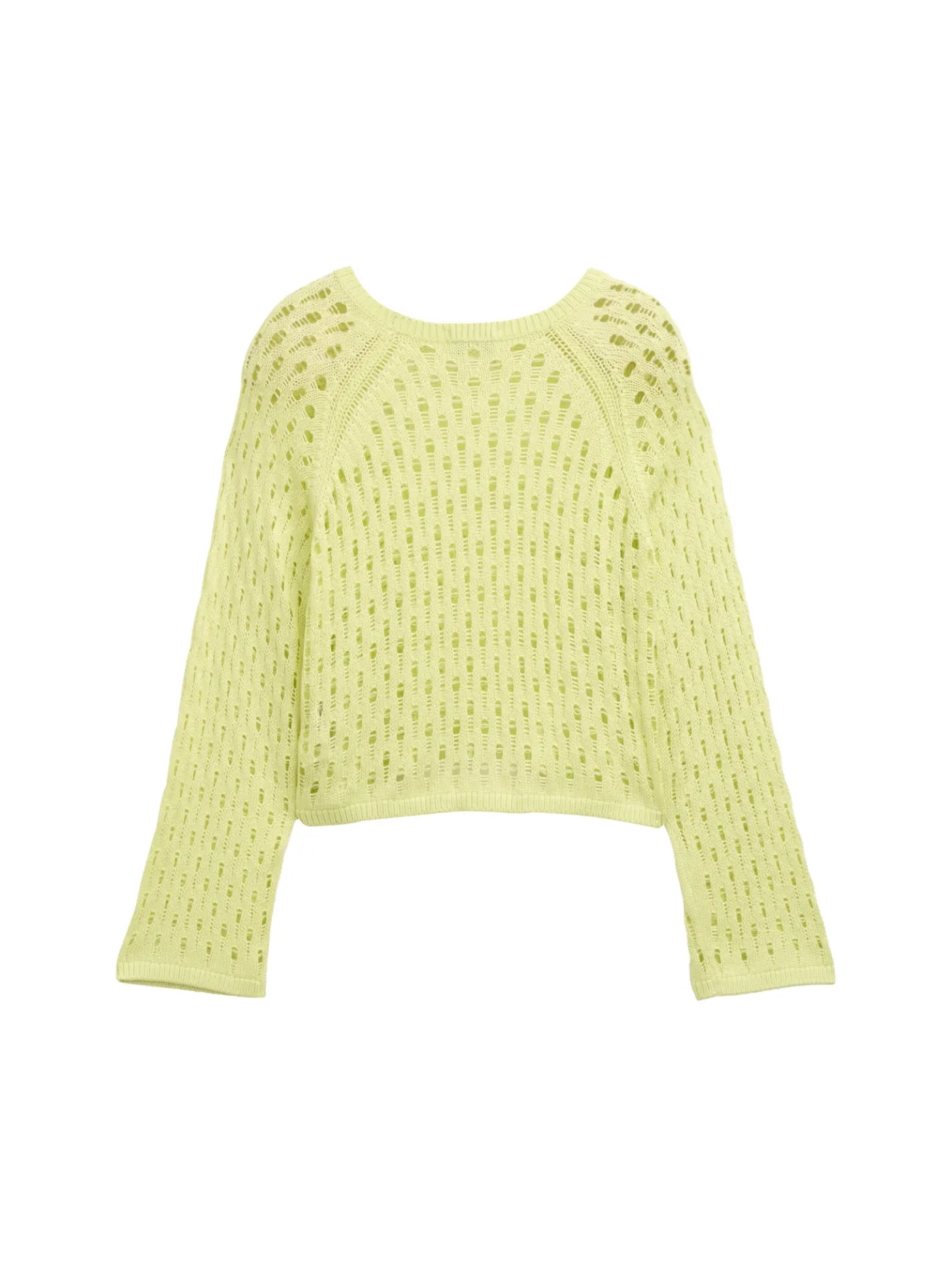 Cropped Strickpullover mit Lochmuster