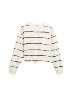 Cropped Sweatshirt im Batik-Look