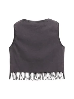 Cropped Top mit Fransen