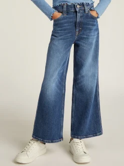 Dark Wash Jeans mit weitem Bein