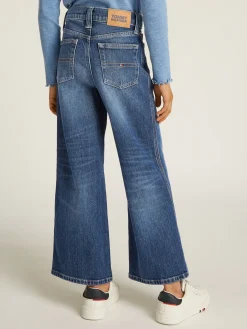 Dark Wash Jeans mit weitem Bein