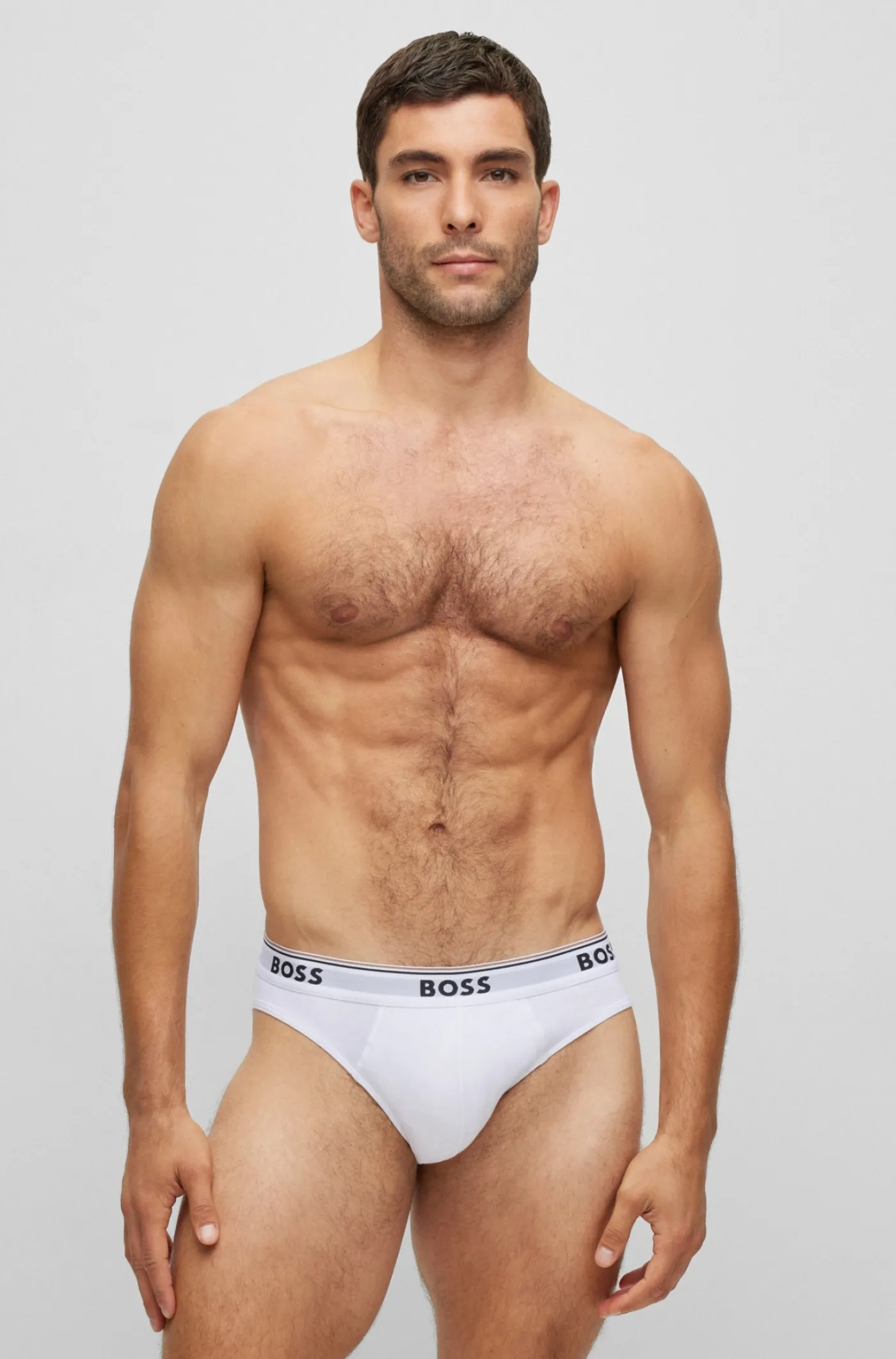 DREIER-PACK SLIPS AUS STRETCH-BAUMWOLLE MIT LOGOS AM BUND
