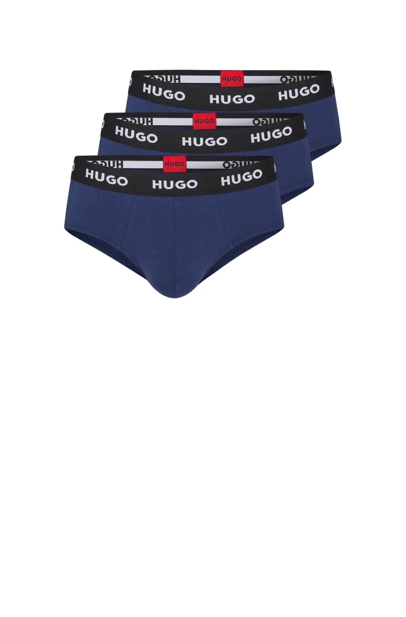 DREIER-PACK SLIPS AUS STRETCH-BAUMWOLLE MIT LOGO AM BUND HIPBRIEF TRIPLETPACK