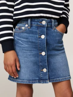 Durchgeknöpfter Jeansrock in A-Linie
