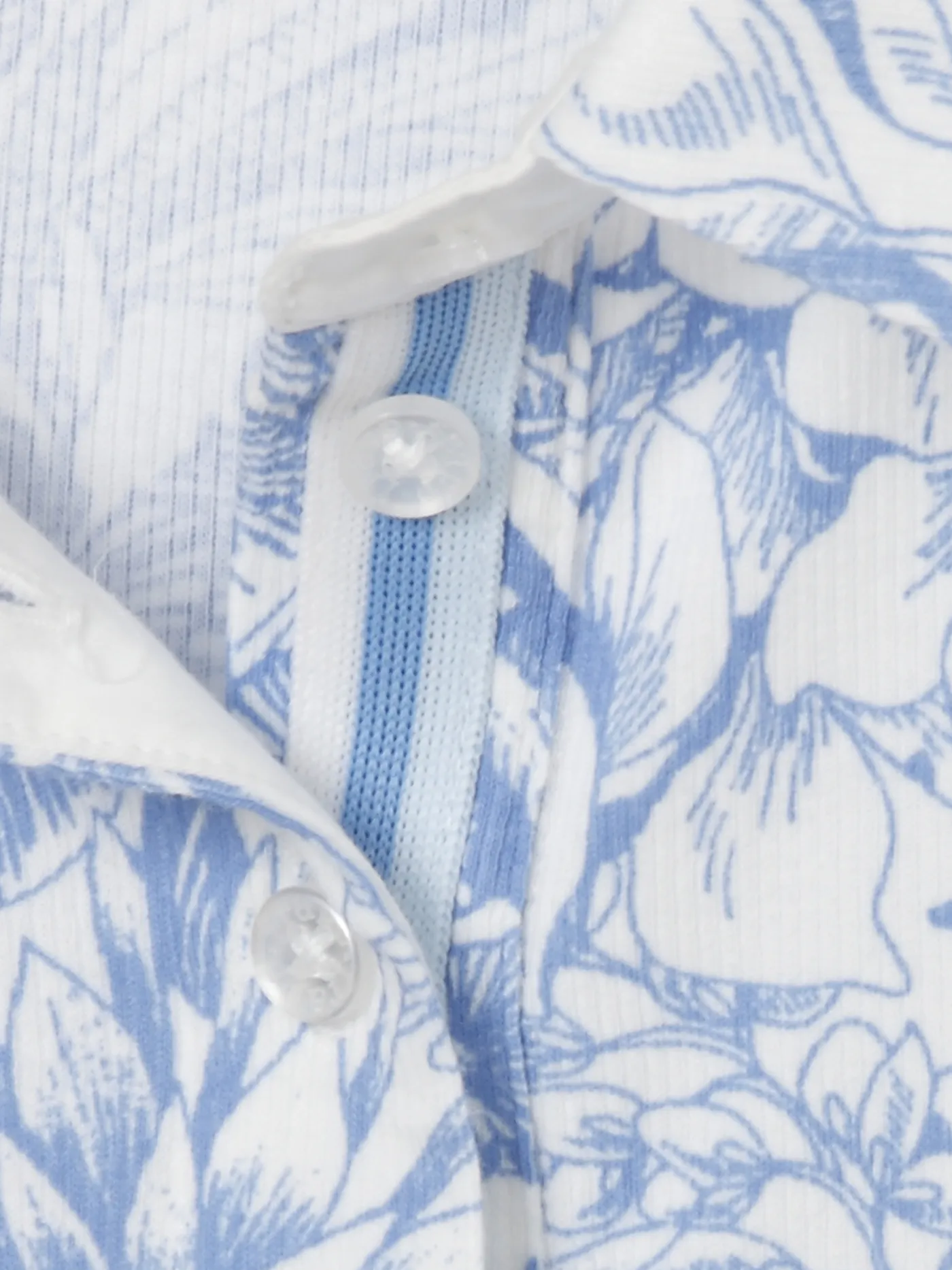 Edles 3/4-Arm Polo-Shirt mit gezeichnetem Tropenmuster