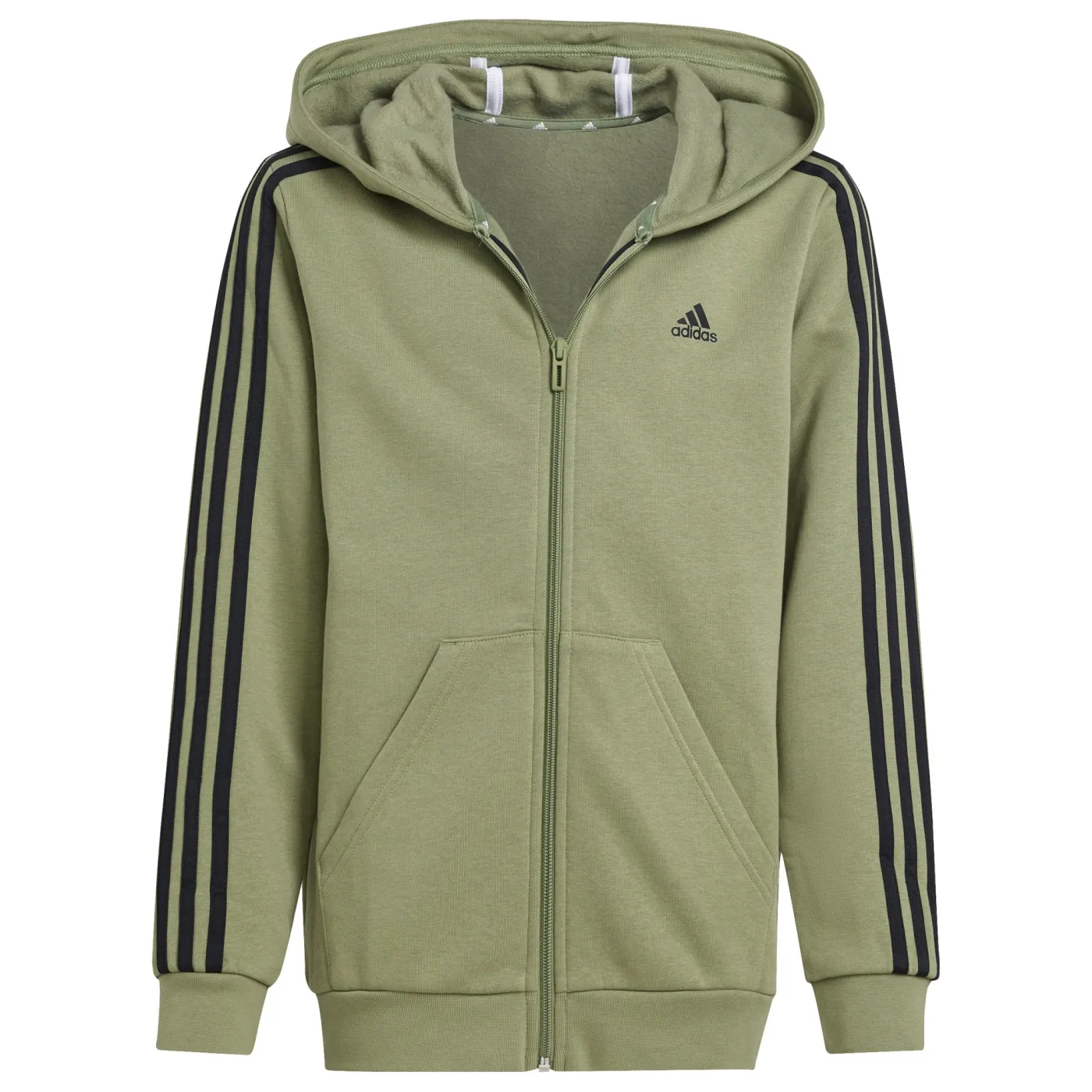 Essentials 3-Streifen Fleece Kapuzenjacke