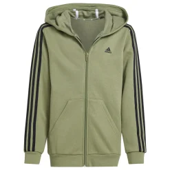 Essentials 3-Streifen Fleece Kapuzenjacke