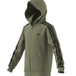 Essentials 3-Streifen Fleece Kapuzenjacke