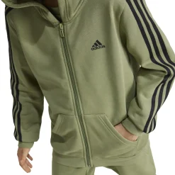 Essentials 3-Streifen Fleece Kapuzenjacke