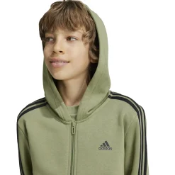 Essentials 3-Streifen Fleece Kapuzenjacke
