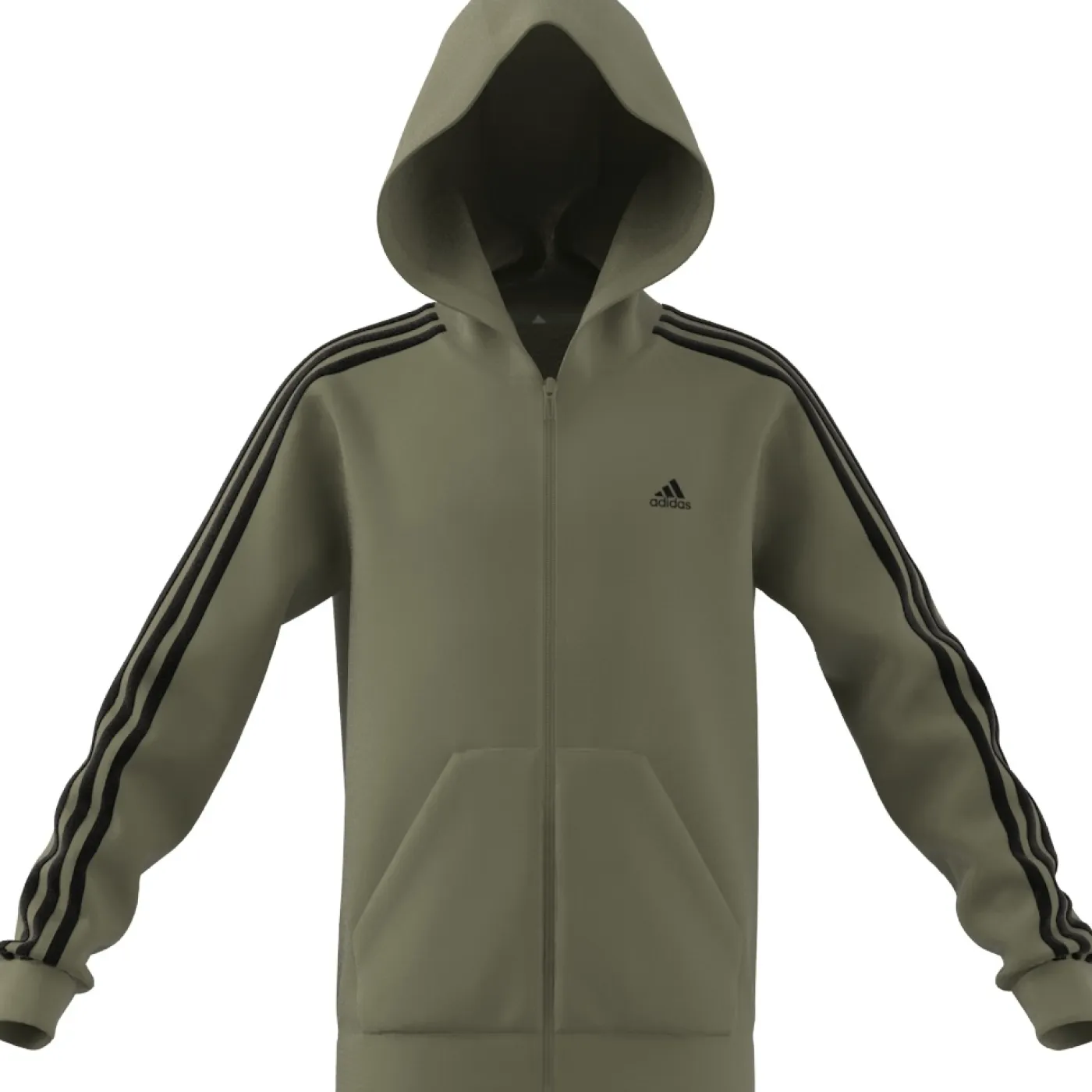 Essentials 3-Streifen Fleece Kapuzenjacke