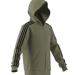 Essentials 3-Streifen Fleece Kapuzenjacke