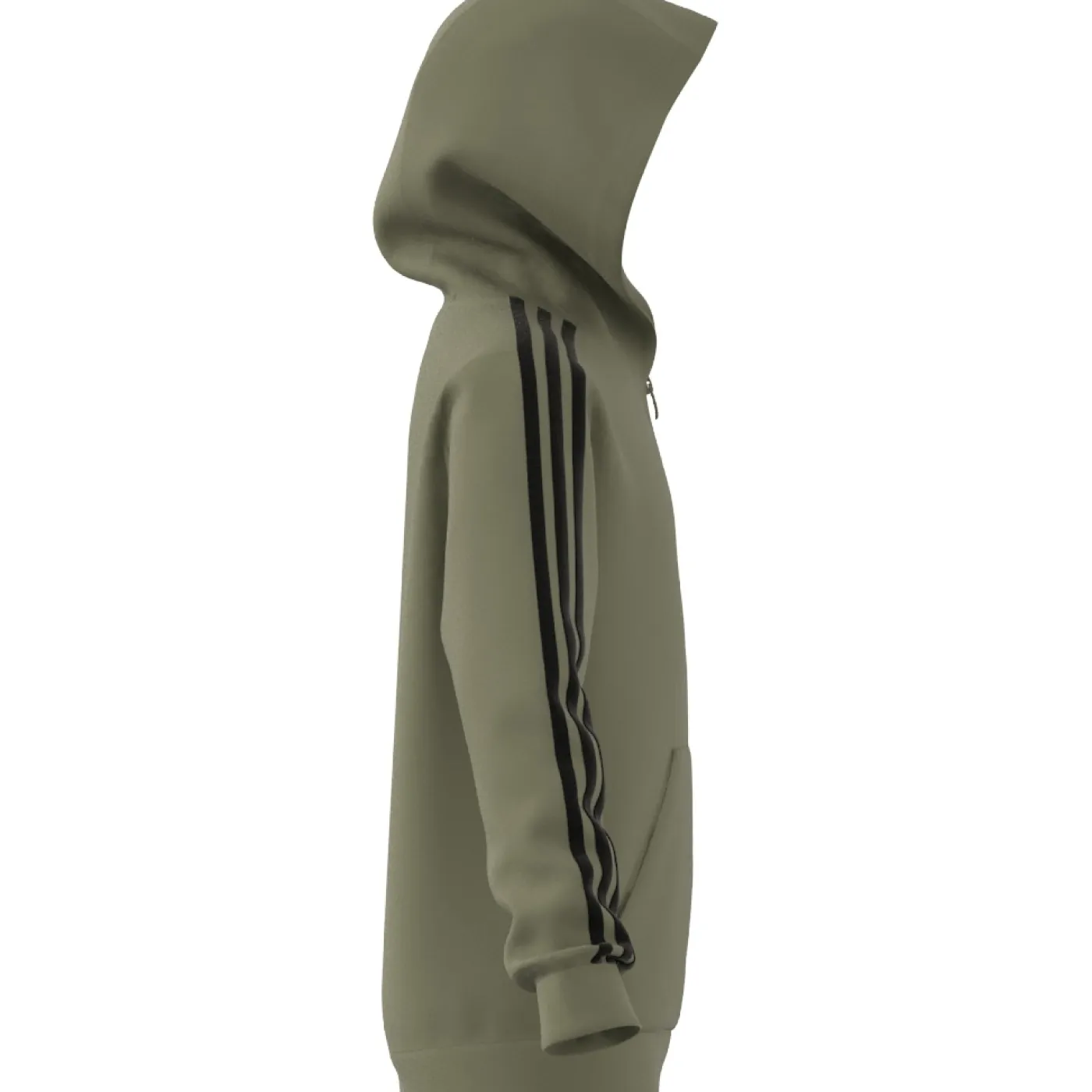 Essentials 3-Streifen Fleece Kapuzenjacke
